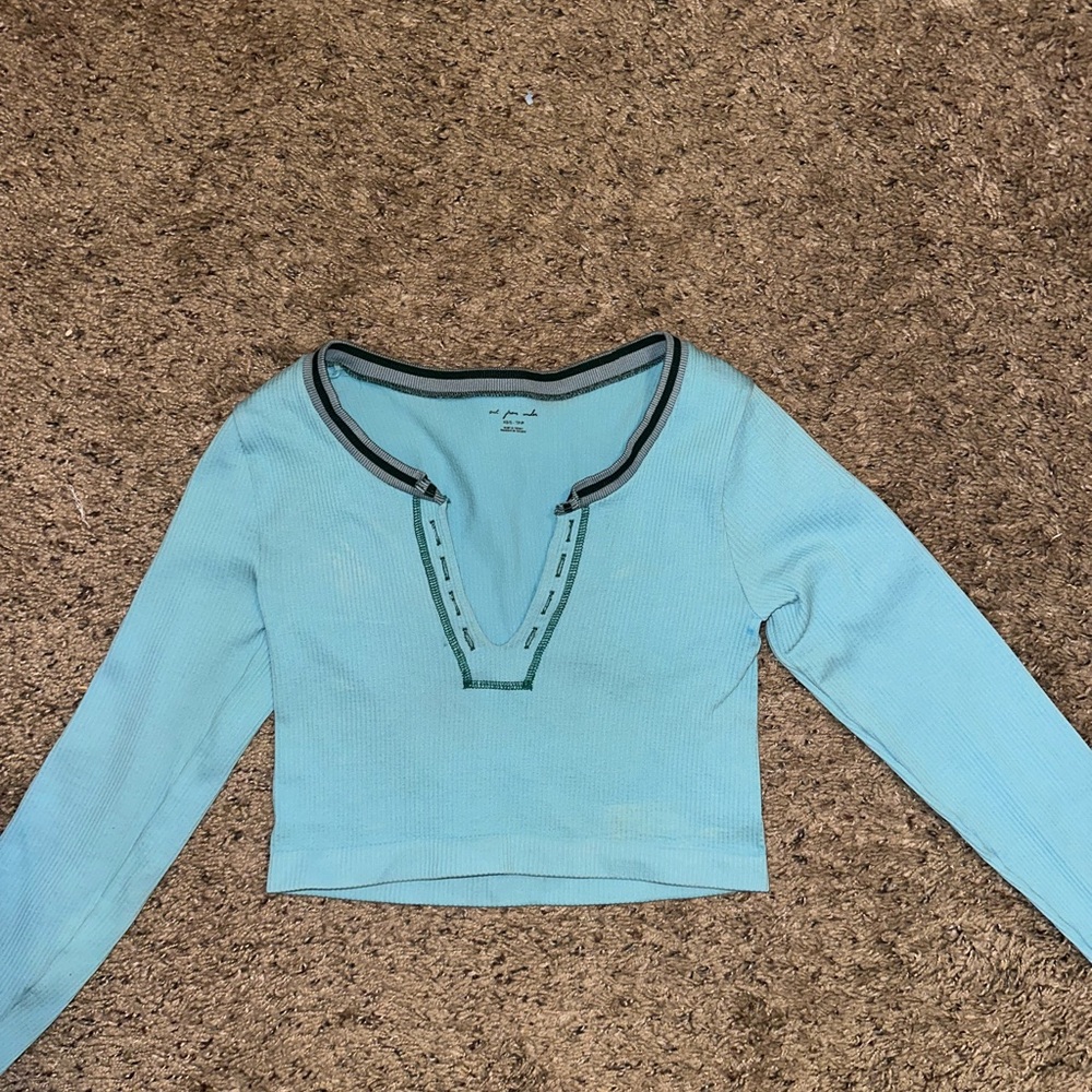 Urban Outfitters Aqua Ribbed Top